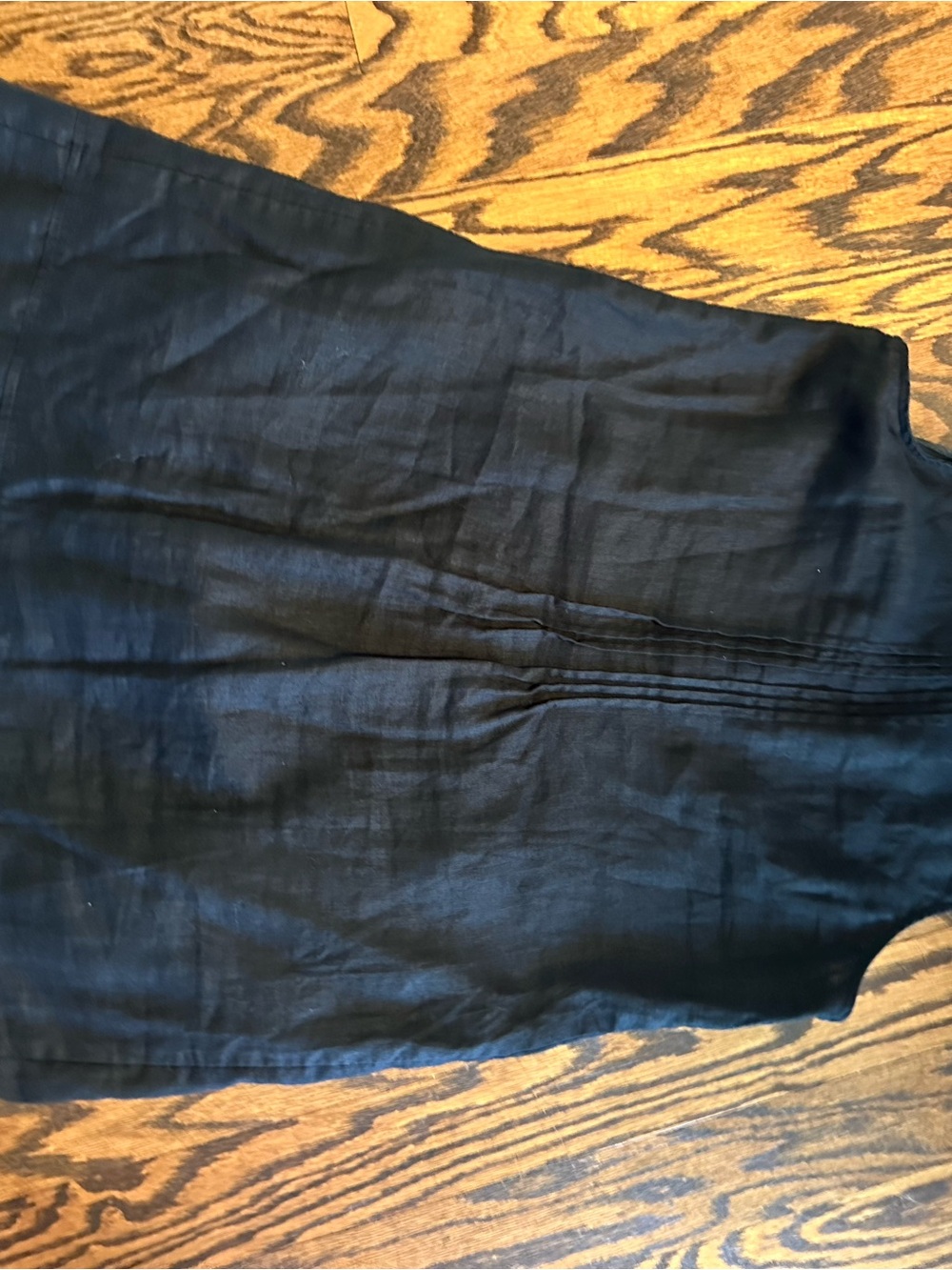 Quince Black Sleeveless Pintuck Button-Front Mini Dress - Picture 11 of 13